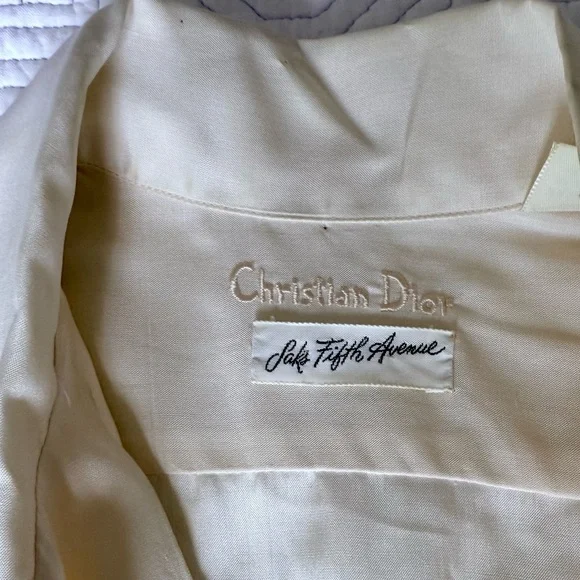 Vtg silk Christian Dior for Saks Fifth Avenue-Vintage Cream Women's Blouse- - Picture 12 of 16